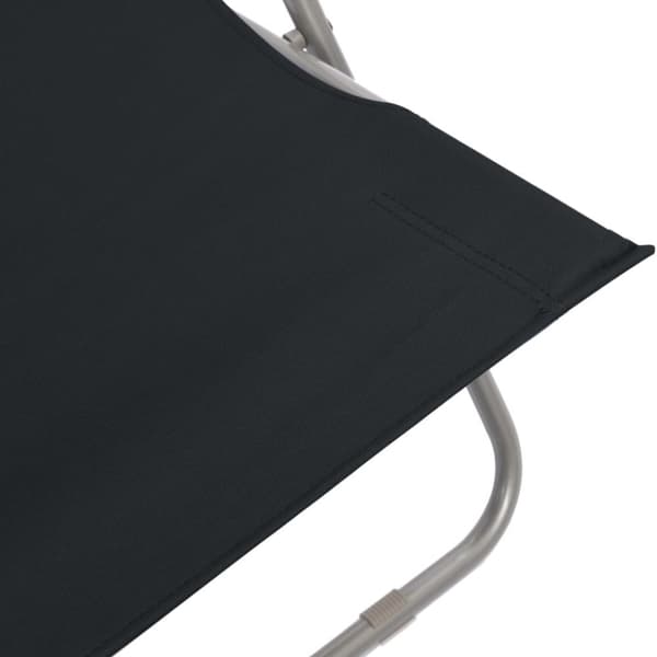The Living Store foldbare strandstole 2 stk. stål og oxfordstof sort -  Havestole