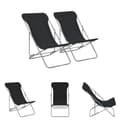 Miniatyrbillede 1 af 11: The Living Store foldbare strandstole 2 stk. stål og oxfordstof sort -  Havestole