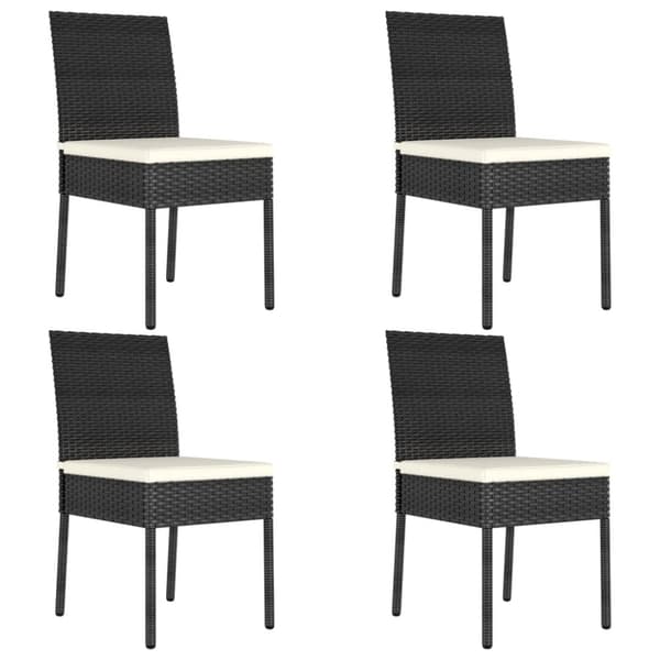 The Living Store Trädgårdsstolar 4 st konstrotting svart - Utestolar