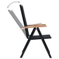 Miniatyrbillede 7 af 10: The Living Store foldbare havestole 2 stk. aluminium og textilene sort -  Havestole