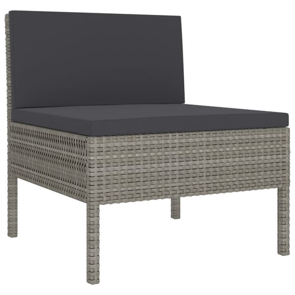 The Living Store havestole 3 stk. med hynder polyrattan grå - Havestole