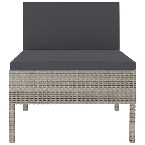 The Living Store havestole 3 stk. med hynder polyrattan grå - Havestole