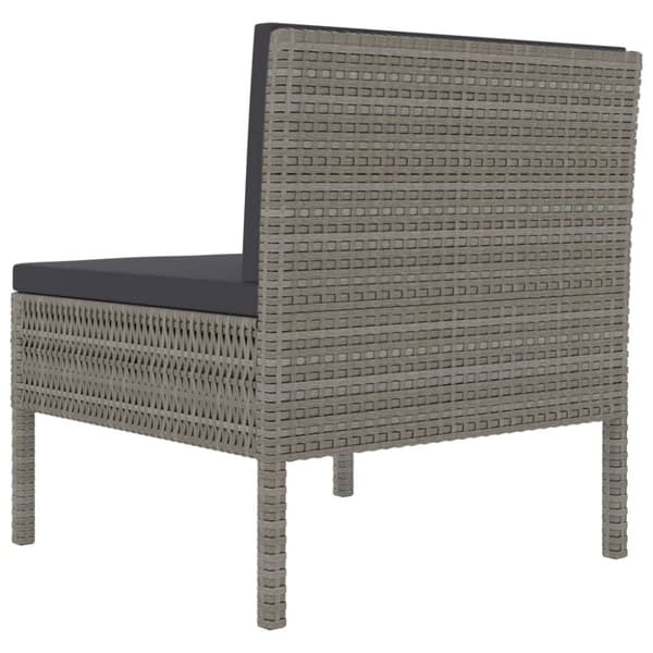 The Living Store havestole 3 stk. med hynder polyrattan grå - Havestole