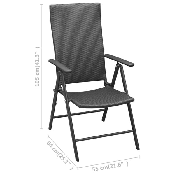 The Living Store havestole 4 stk. polyrattan sort -  Havestole