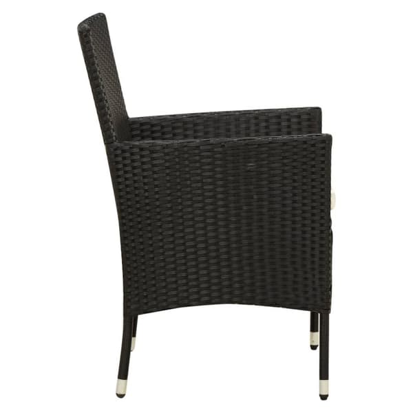 The Living Store Trädgårdsstolar med dynor 2 st konstrotting svart - Utestolar