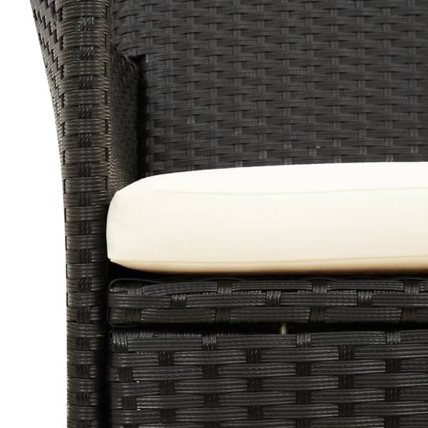 The Living Store Trädgårdsstolar med dynor 2 st konstrotting svart - Utestolar