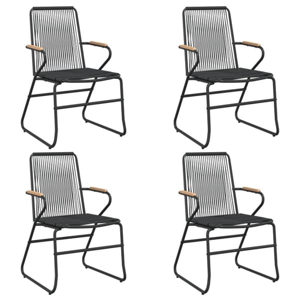 The Living Store havestole 4 stk. 58x59x85,5 cm PVC-rattan sort - Havestole