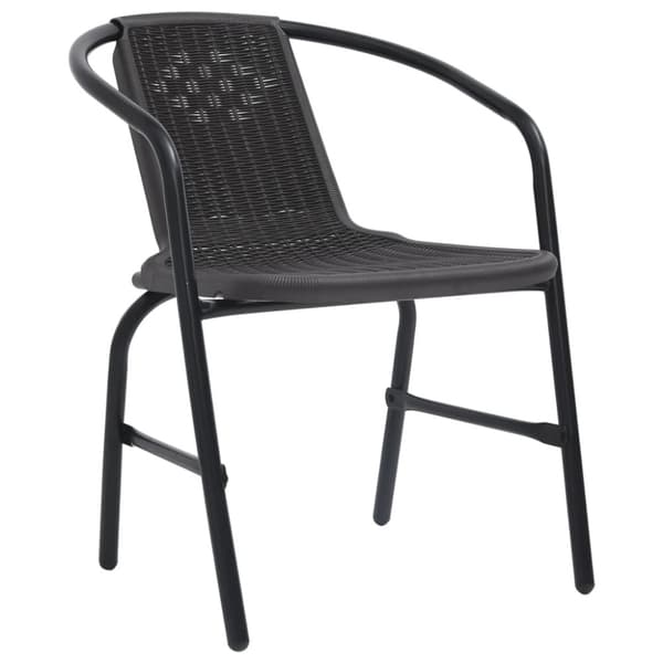 The Living Store havestole 8 stk. 110 kg plastikrattan og stål - Havestole