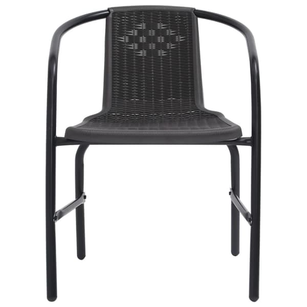 The Living Store havestole 8 stk. 110 kg plastikrattan og stål - Havestole