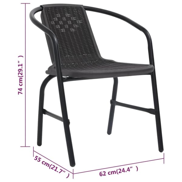 The Living Store havestole 8 stk. 110 kg plastikrattan og stål - Havestole