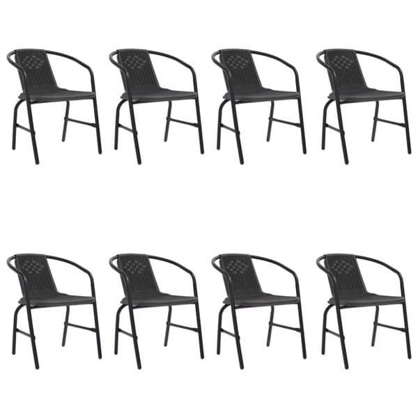 The Living Store havestole 8 stk. 110 kg plastikrattan og stål - Havestole