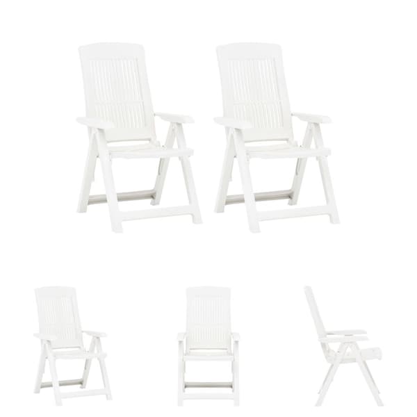 The Living Store havelænestole 2 stk. plastik hvid - Havestole