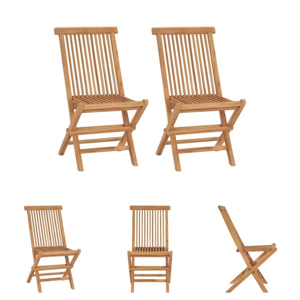 The Living Store Hopfällbara trädgårdsstolar 2 st massiv teak - Utestolar
