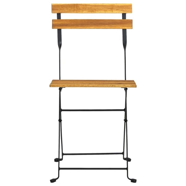 The Living Store Hopfällbara trädgårdsstolar 6 st stål och massivt akaciaträ - Utestolar