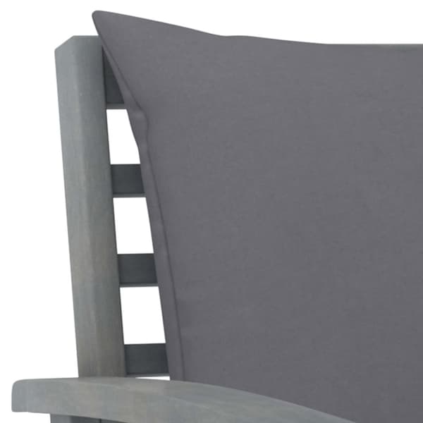 The Living Store havestole 2 stk. med mørkegrå hynder massivt akacietræ -  Havestole