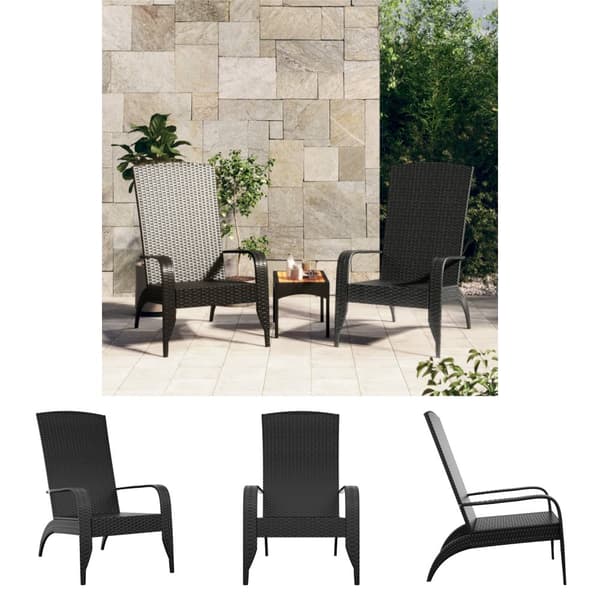 The Living Store Adirondackstol konstrotting svart -  Utestolar