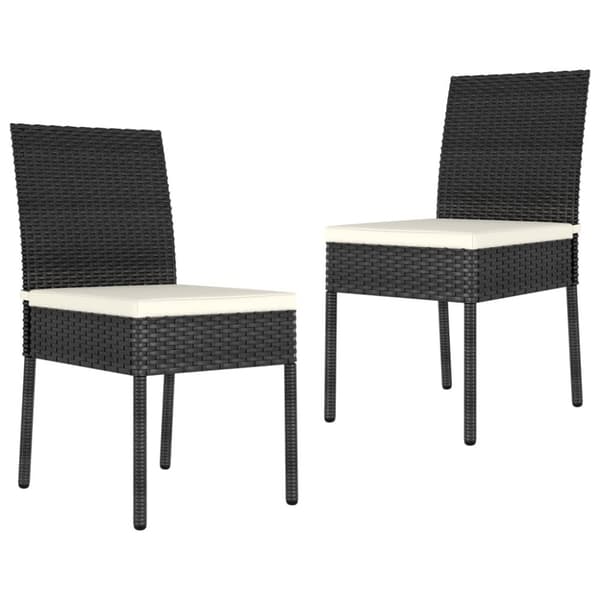 The Living Store havestole 2 stk. polyrattan sort - Havestole