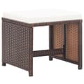 Miniatyrbillede 3 af 7: The Living Store havetaburetter 4 stk. med hynder polyrattan brun -  Havestole