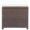 Miniatyrbillede 5 af 7: The Living Store havetaburetter 4 stk. med hynder polyrattan brun -  Havestole