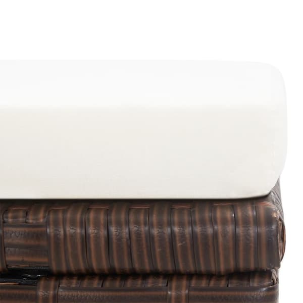 The Living Store havetaburetter 4 stk. med hynder polyrattan brun - Havestole
