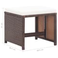Miniatyrbillede 7 af 7: The Living Store havetaburetter 4 stk. med hynder polyrattan brun -  Havestole