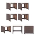 Miniatyrbillede 1 af 7: The Living Store havetaburetter 4 stk. med hynder polyrattan brun -  Havestole