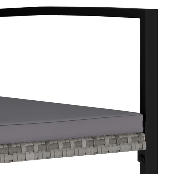 The Living Store spisebordsstole til haven 2 stk. polyrattan grå -  Havestole