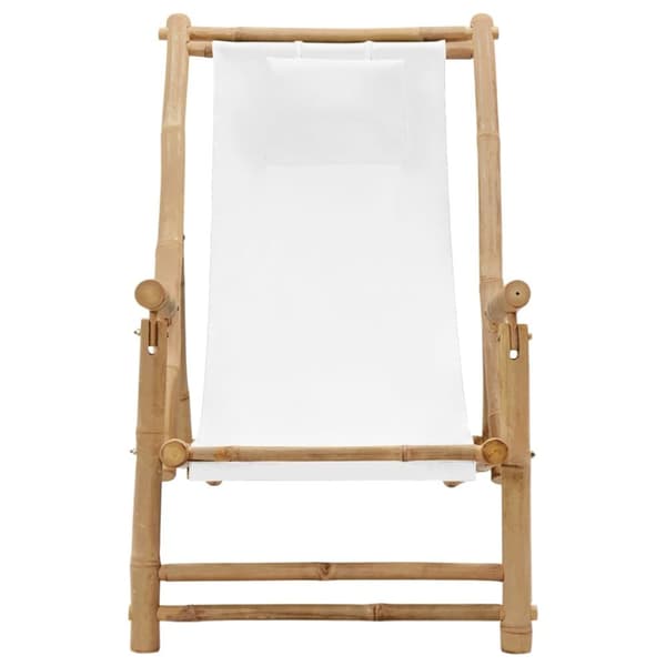 The Living Store strandstol bambus og kanvas cremehvid -  Havestole