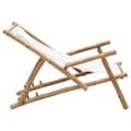 Miniatyrbillede 5 af 9: The Living Store strandstol bambus og kanvas cremehvid -  Havestole