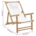 Miniatyrbillede 9 af 9: The Living Store strandstol bambus og kanvas cremehvid -  Havestole