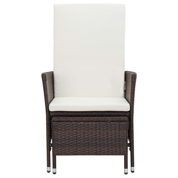 The Living Store lænestol til haven med hynder polyrattan brun -  Havestole