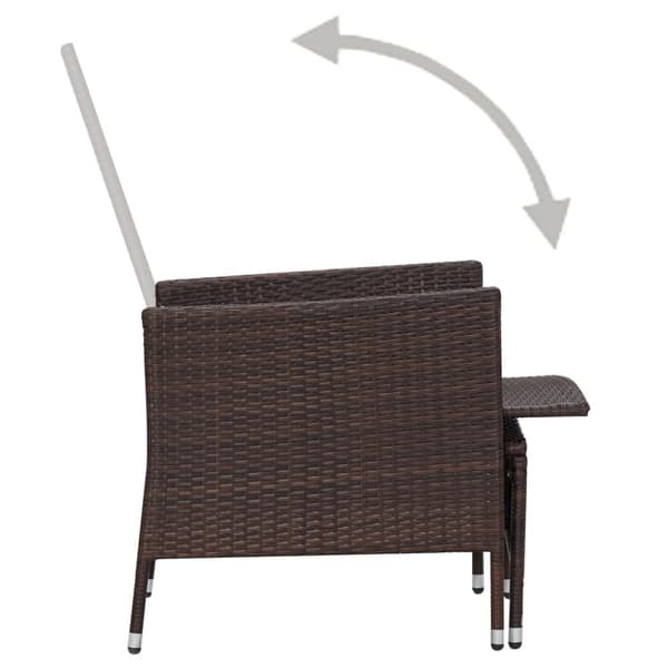 The Living Store lænestol til haven med hynder polyrattan brun -  Havestole