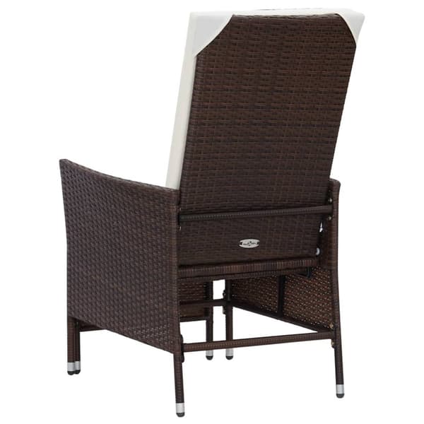 The Living Store lænestol til haven med hynder polyrattan brun -  Havestole