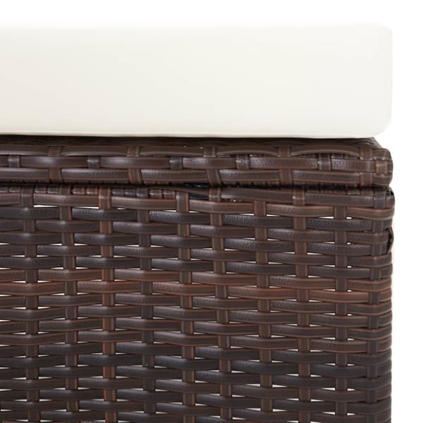 The Living Store lænestol til haven med hynder polyrattan brun -  Havestole