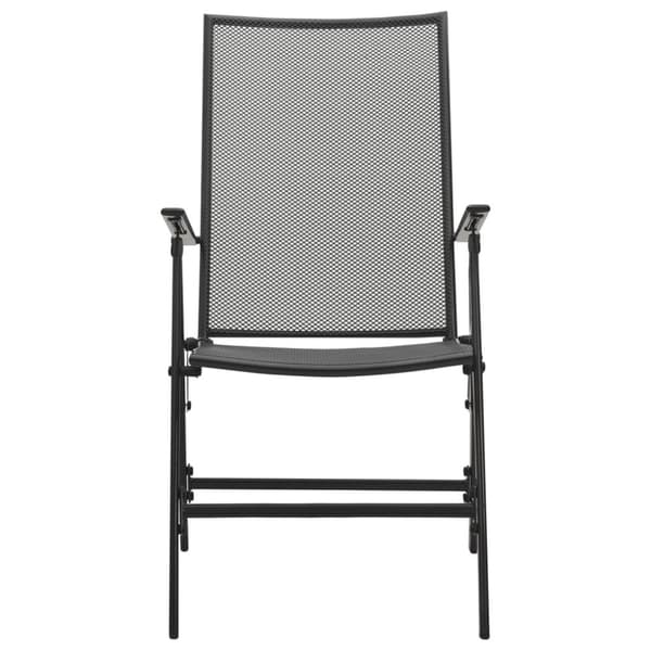 The Living Store foldbare havestole 4 stk. trådnet stål antracitgrå - Havestole