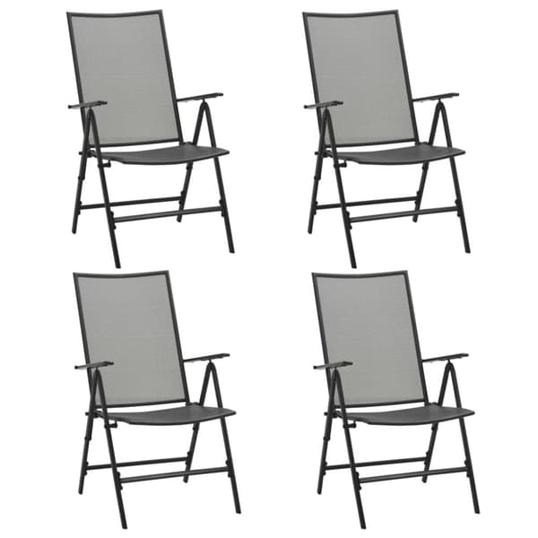 The Living Store foldbare havestole 4 stk. trådnet stål antracitgrå - Havestole