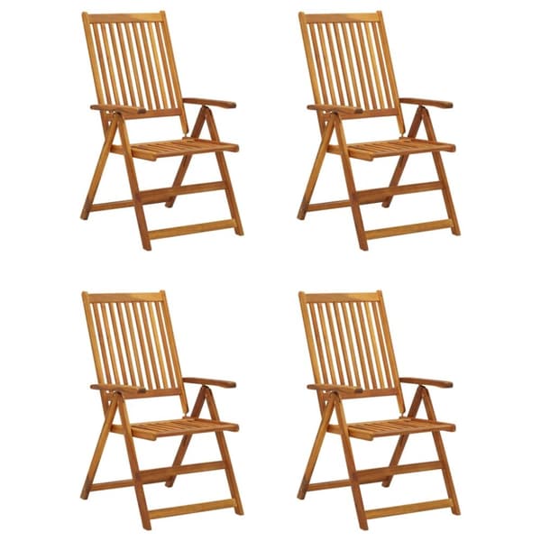 The Living Store lænestole til haven 4 stk. med hynder massivt akacietræ - Havestole