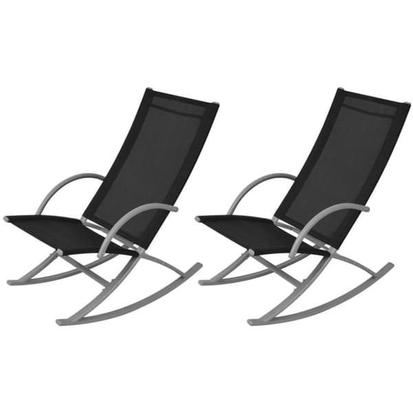 The Living Store havegyngestole 2 stk. stål og textilene sort -  Havestole