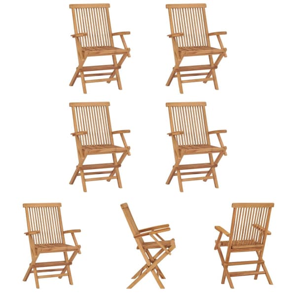 The Living Store Hopfällbara trädgårdsstolar 4 st massiv teak - Utestolar