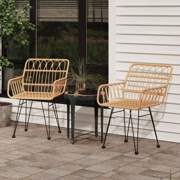 The Living Store havestole 2 stk. med armlæn 56x64x80 cm polyrattan - Havestole