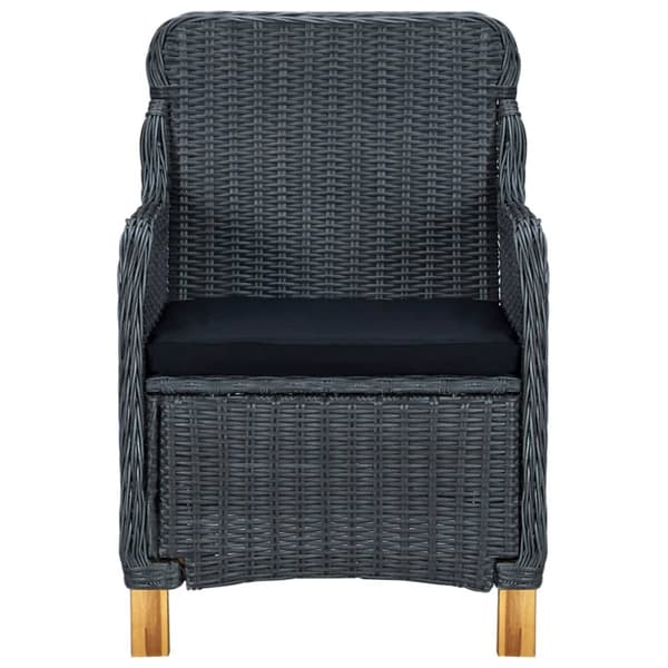 The Living Store havestole med hynder 2 stk. polyrattan mørkegrå -  Havestole