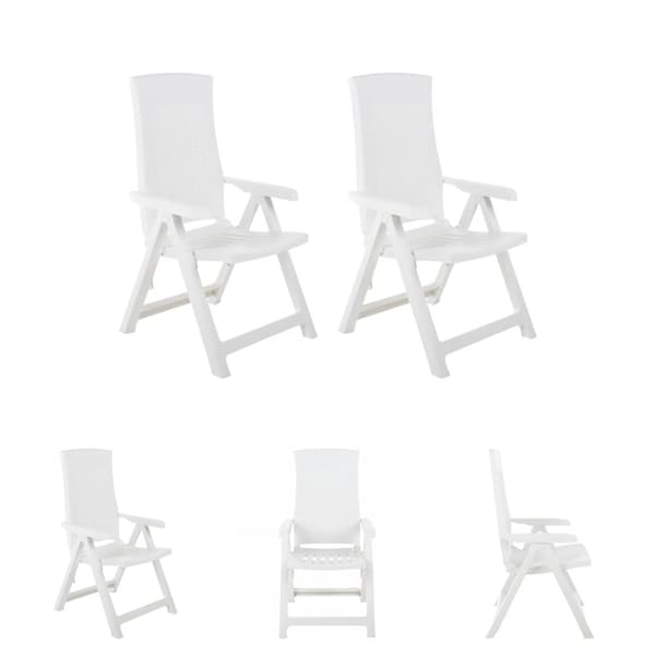 The Living Store havelænestole 2 stk. plastik hvid - Havestole