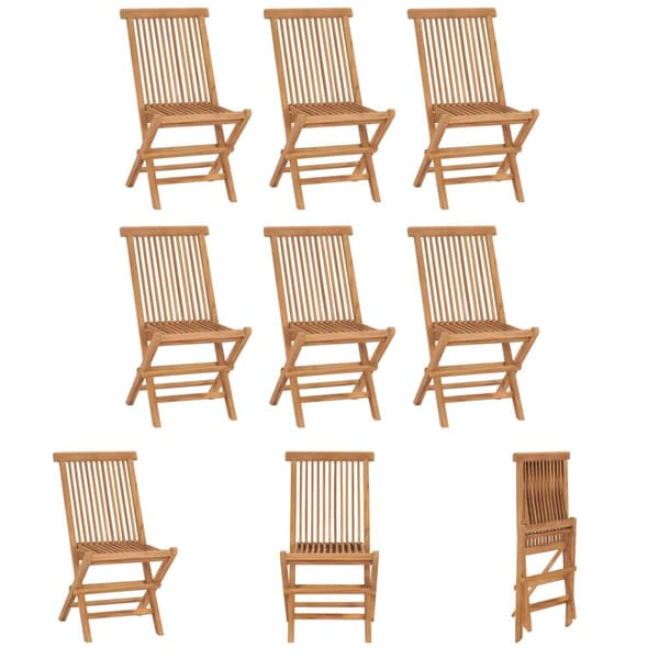 The Living Store Hopfällbara trädgårdsstolar 6 st massiv teak - Utestolar