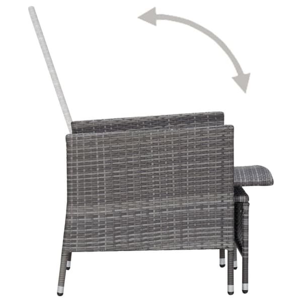The Living Store lænestol til haven med hynder polyrattan grå -  Havestole