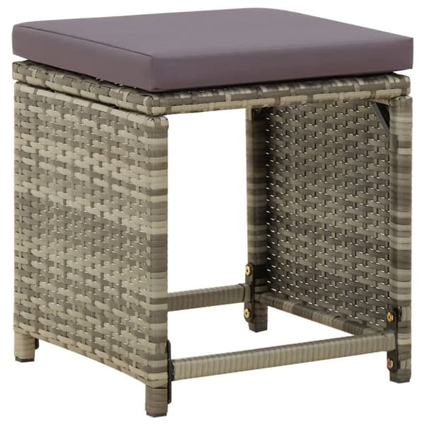 The Living Store haveskamler 4 stk. med hynder polyrattan grå -  Havestole
