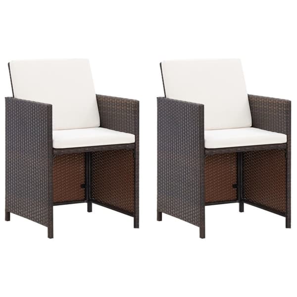 The Living Store havestole med skamler 4 dele polyrattan brun -  Havestole