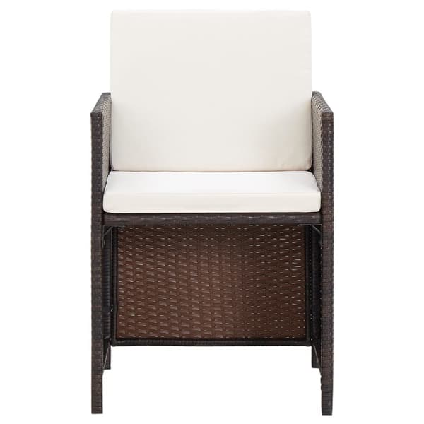 The Living Store havestole med skamler 4 dele polyrattan brun -  Havestole