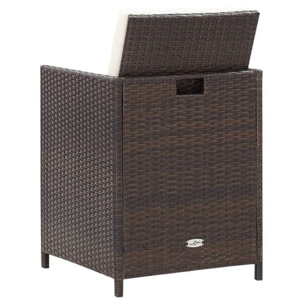 The Living Store havestole med skamler 4 dele polyrattan brun -  Havestole