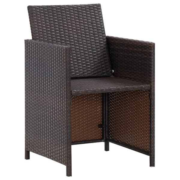 The Living Store havestole med skamler 4 dele polyrattan brun -  Havestole