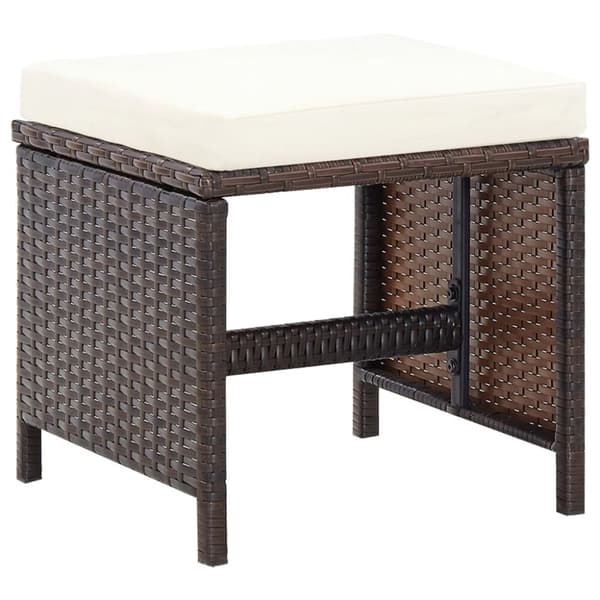 The Living Store havestole med skamler 4 dele polyrattan brun -  Havestole